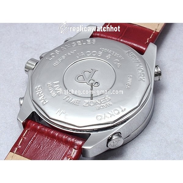 Jacob & Co. Five Time Zone Quartz Steel JCM-SKULL6D 3