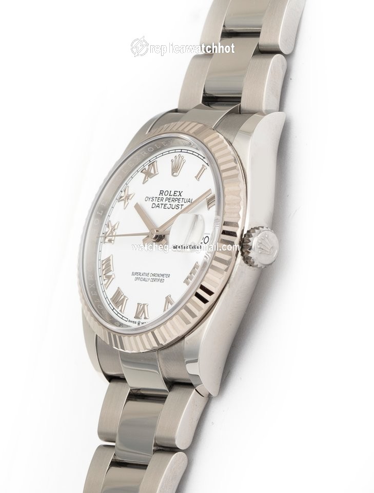 Rolex Datejust 36 Mens watch Unisex White gold Automatic 126234 White Roman Oyster 3
