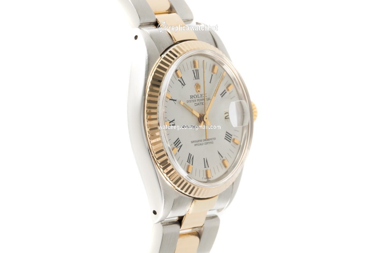 Rolex Oyster Perpetual Date Mens watch Unisex Gold Steel Automatic 1500 3