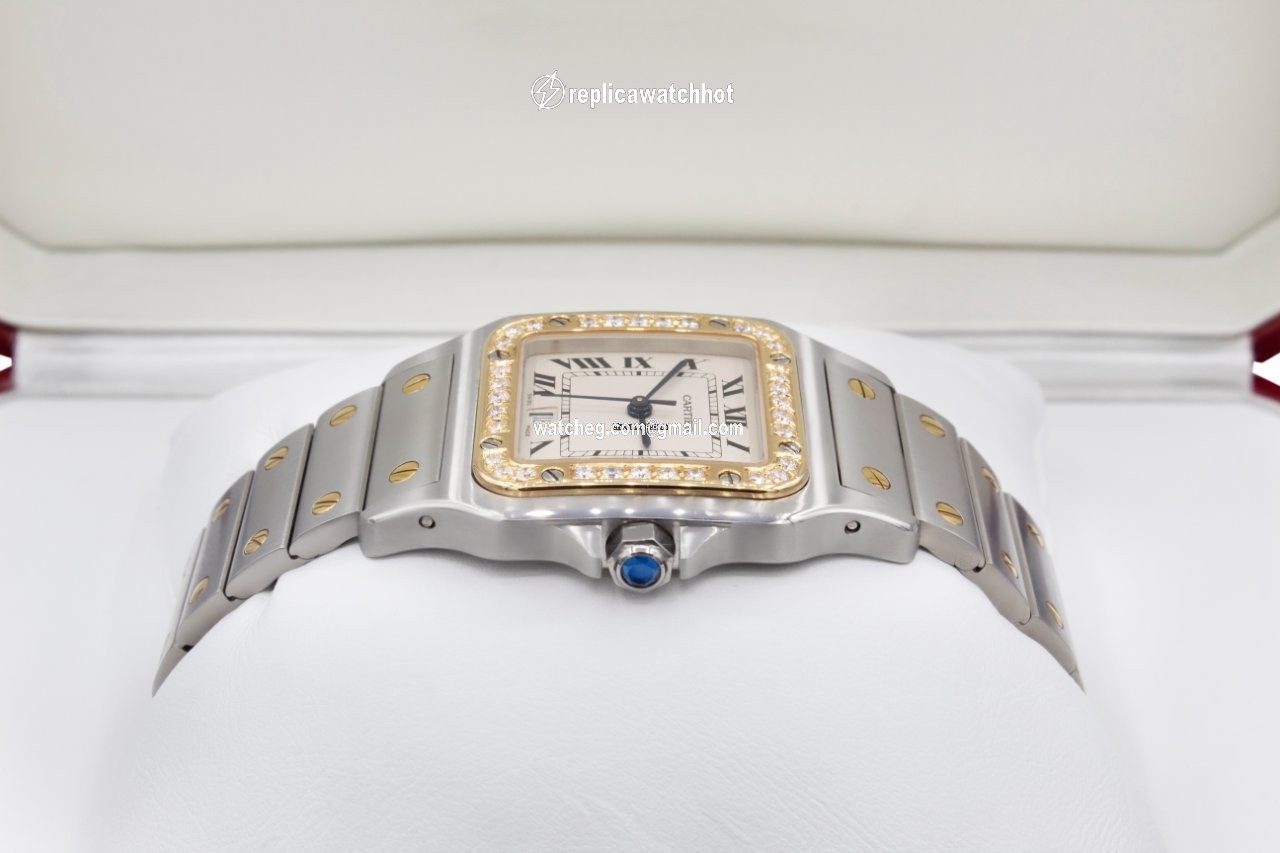 Cartier Santos Galbee Mens watch Unisex Quartz Gold Steel 1566 3