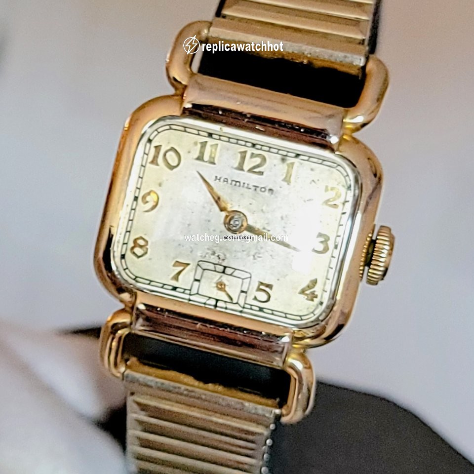 Hamilton Mens watch Unisex Manual winding Gold Steel Hamilton Grade 987A 3