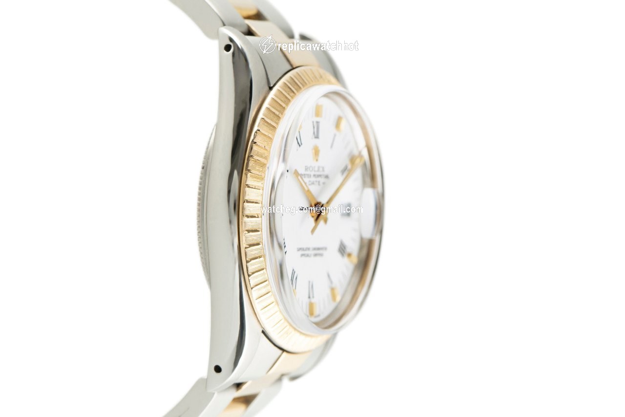 Rolex Oyster Perpetual Date Mens watch Unisex Gold Steel Automatic 15053 3