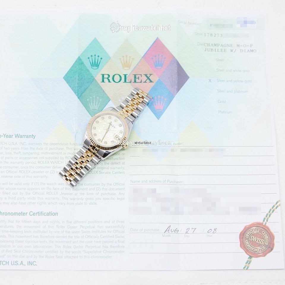 Rolex Lady-Datejust Womens watch Gold Steel Automatic 178273 3