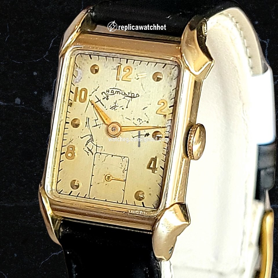 Hamilton Mens watch Unisex Manual winding Gold Steel Hamilton Grade 982 3