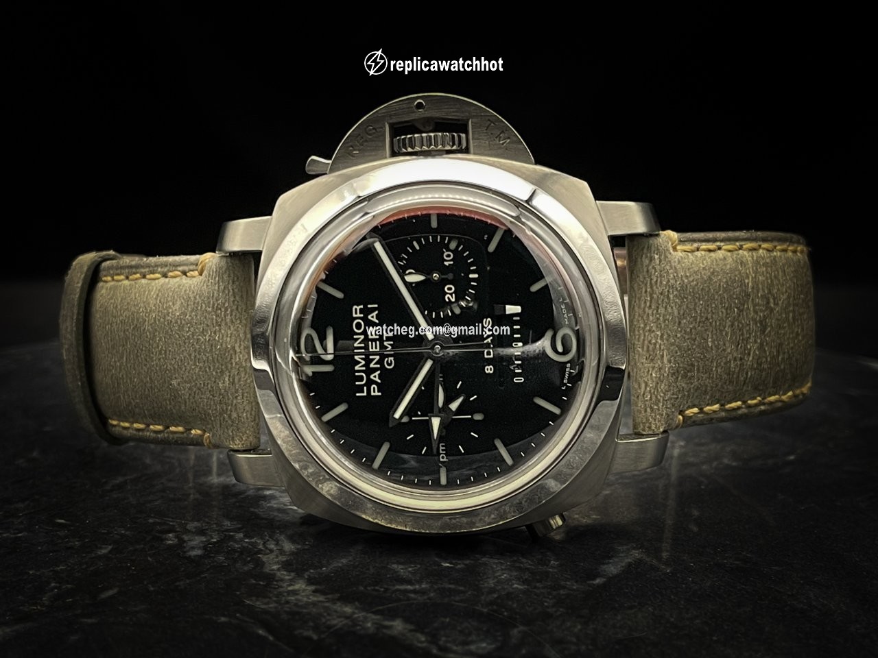 Panerai Luminor 1950 8 Days Chrono Monopulsante GMT Mens watch Unisex Manual winding Steel PAM 00275 3