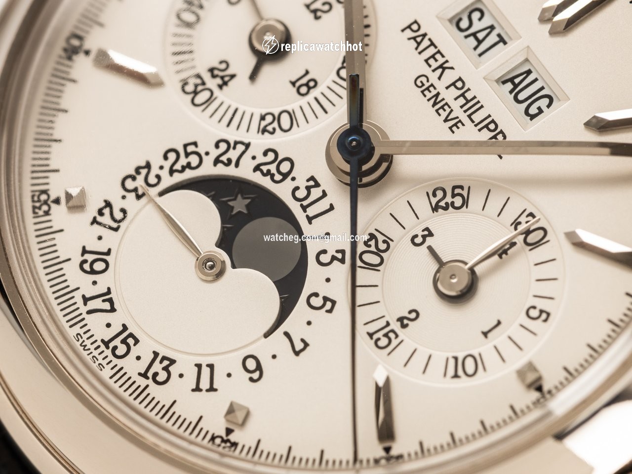 Patek Philippe Perpetual Calendar Chronograph Mens watch Unisex Manual winding White gold 3970EG-016 3