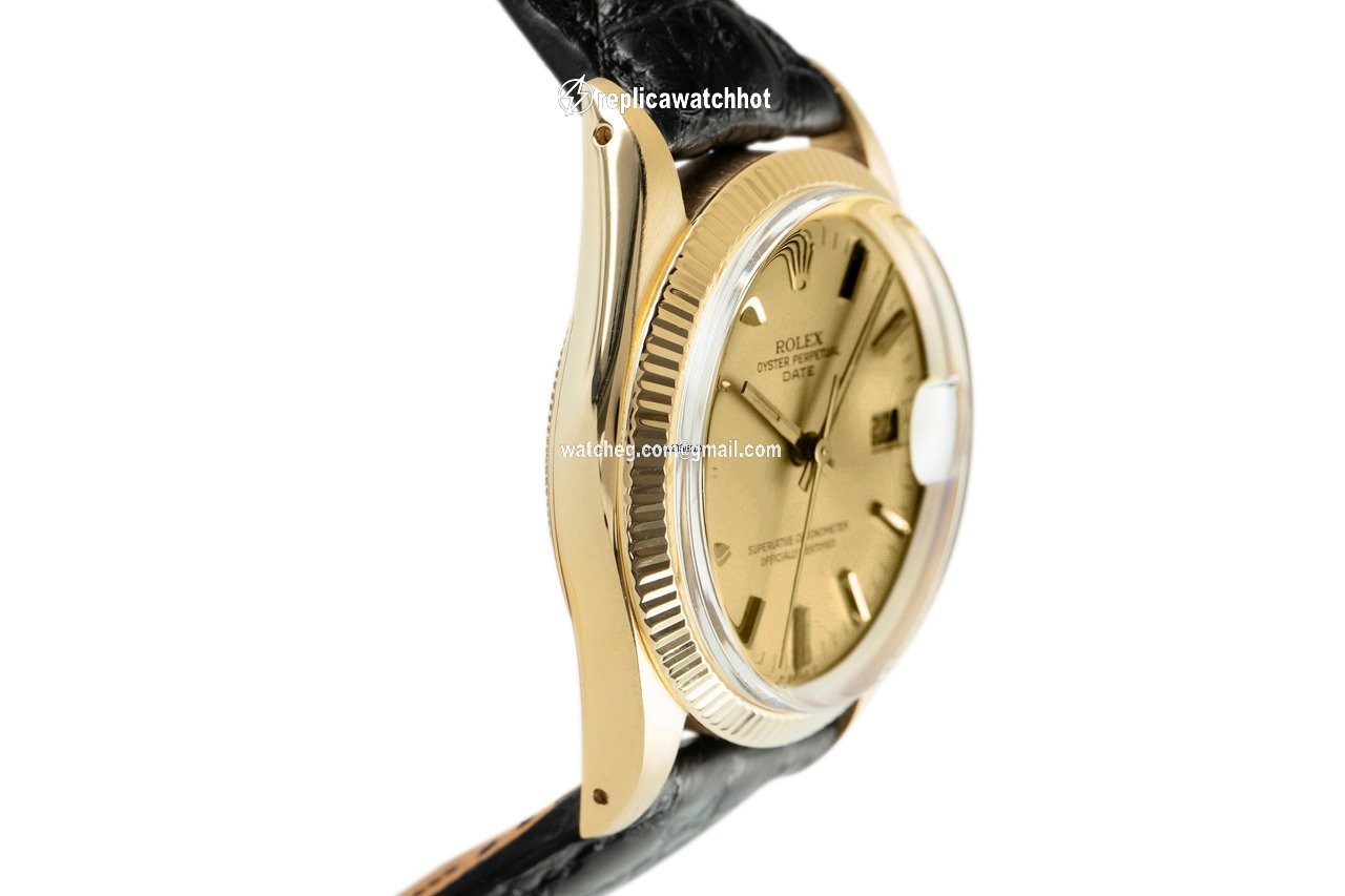 Rolex Oyster Perpetual Date Mens watch Unisex Yellow gold Automatic 15038 3