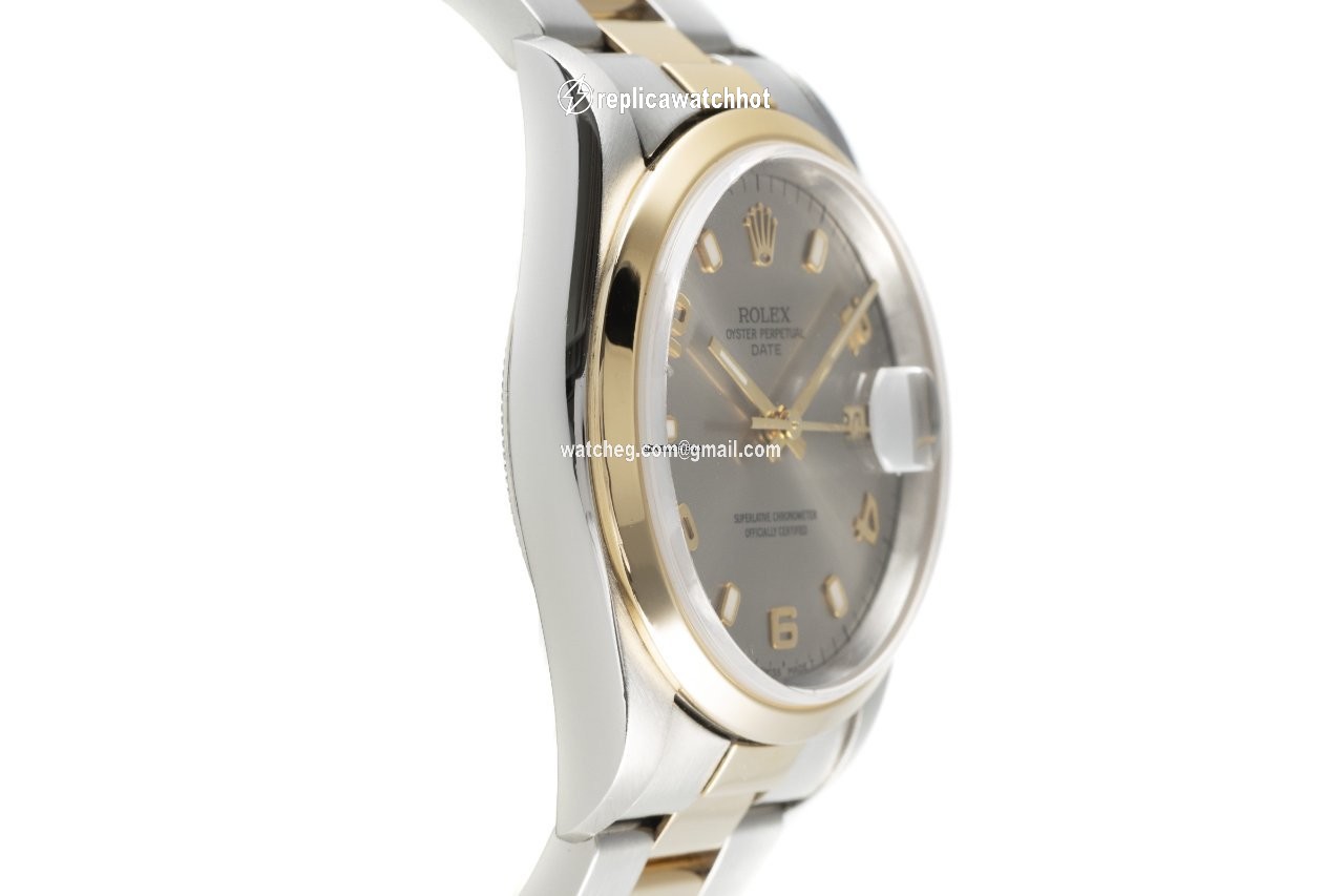 Rolex Oyster Perpetual Date Mens watch Unisex Gold Steel Automatic 15203 3