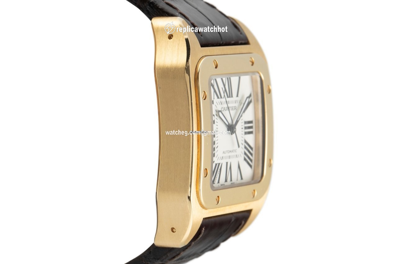 Cartier Santos 100 Mens watch Unisex Automatic Yellow gold 2880 3