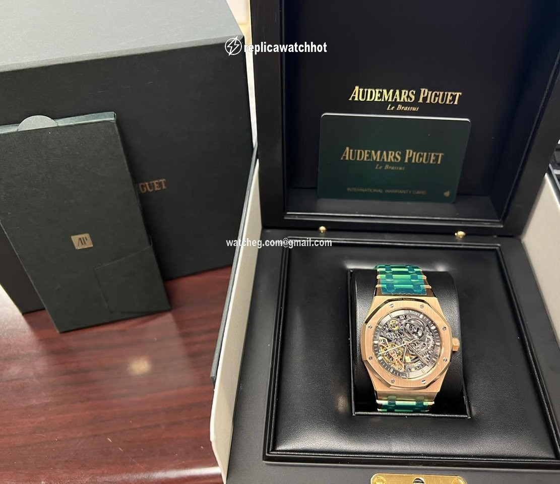 Audemars Piguet Royal Oak Double Balance Wheel Openworked Mens watch Unisex Automatic Rose gold 15407OR.OO.1220OR.01 3