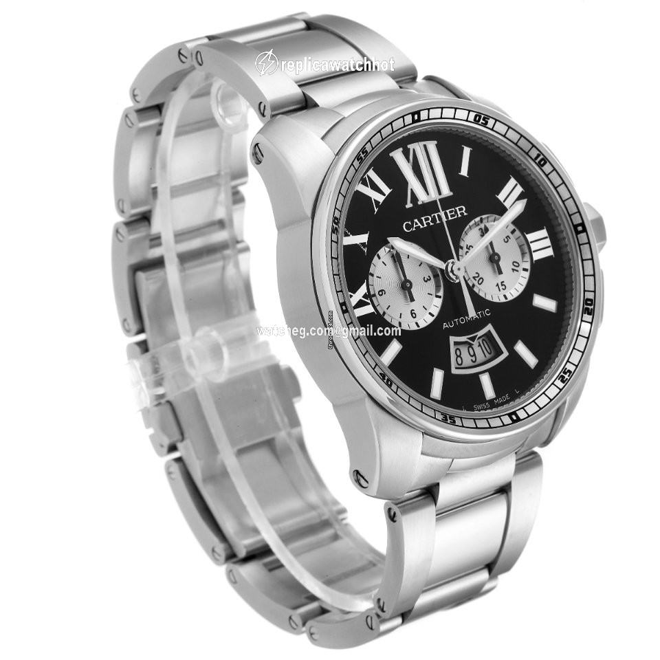 Cartier Calibre de Cartier Chronograph Mens watch Unisex Automatic Steel W7100061 3