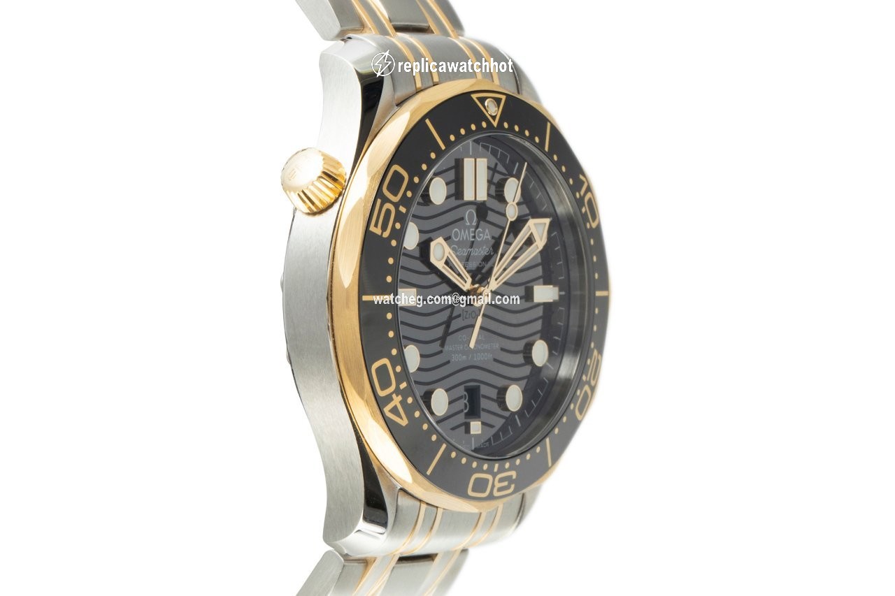 Omega Seamaster Diver 300 M Mens watch Unisex Automatic Gold Steel 210.22.42.20.01.001 3