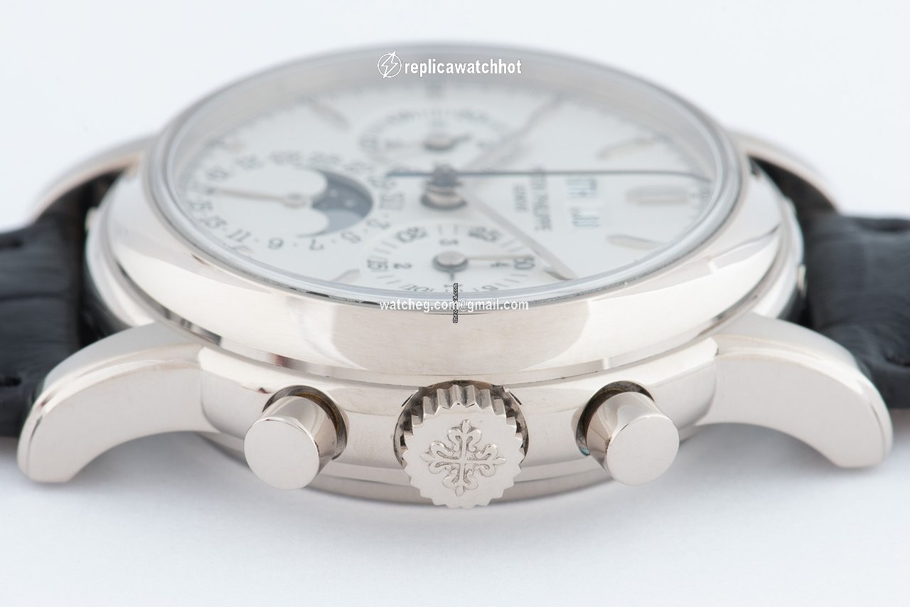 Patek Philippe Perpetual Calendar Chronograph Mens watch Unisex Manual winding White gold 3970 G 3