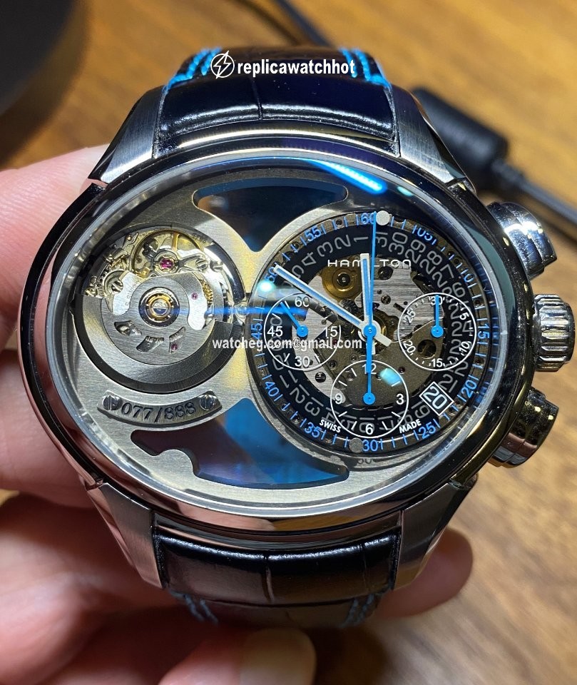 Hamilton Jazzmaster Auto Chrono Mens watch Unisex Automatic Steel H32856705 3