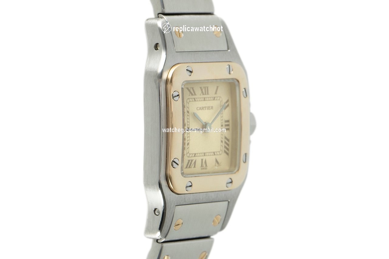 Cartier Santos Womens watch Quartz Gold Steel 166930 3