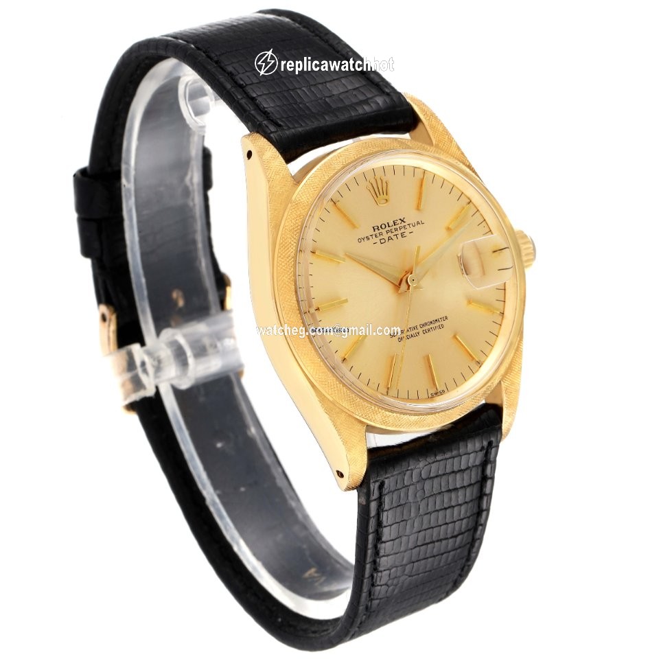 Rolex Oyster Perpetual Date Mens watch Unisex Yellow gold Automatic 1502 3