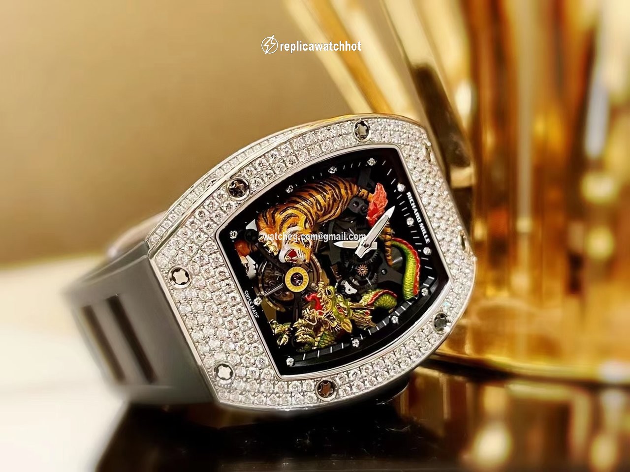 Richard Mille Mens watch Unisex Automatic White gold RM 51-01 Tiger and Dragon-Michelle Yeoh 3
