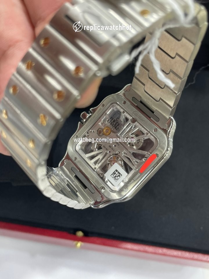 Cartier Santos Mens watch Unisex Manual winding Gold Steel WHSA0019 3