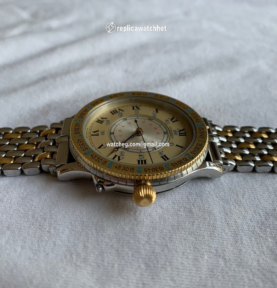 Longines Lindbergh Hour Angle Mens watch Unisex Automatic Gold Steel 989.5215 3