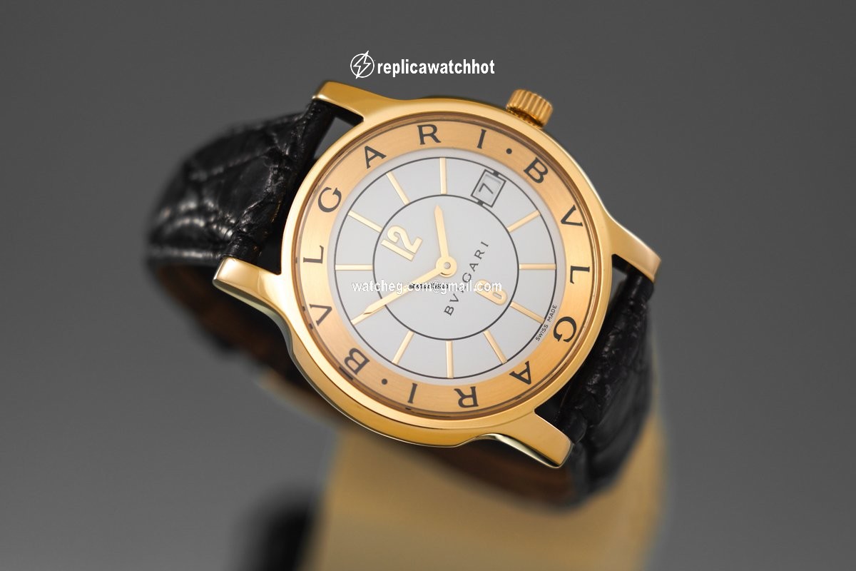 Bulgari Solotempo Mens watch Unisex Quartz Yellow gold ST35G 3