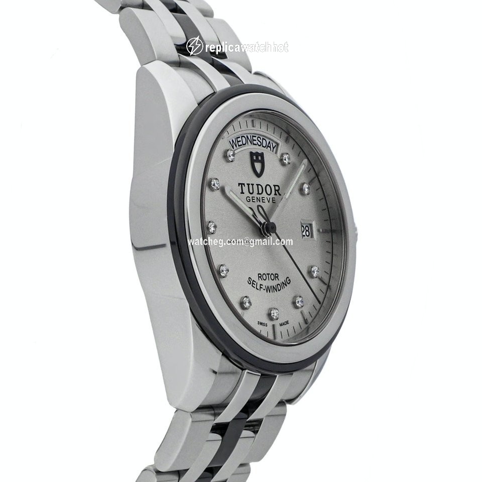 Tudor Glamour Date-Day Mens watch Unisex Automatic Steel 56010N SLV DI BRC 3