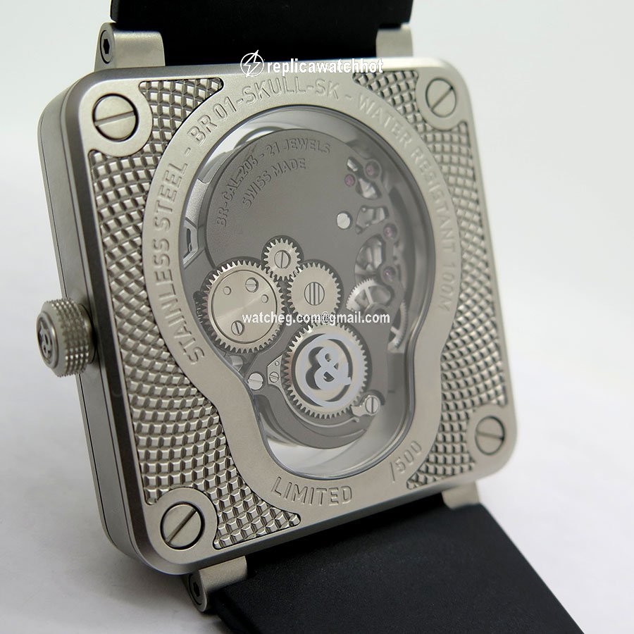 Bell & Ross BR 01 Mens watch Unisex Manual winding Steel BR01-SKULL-SK-ST 3