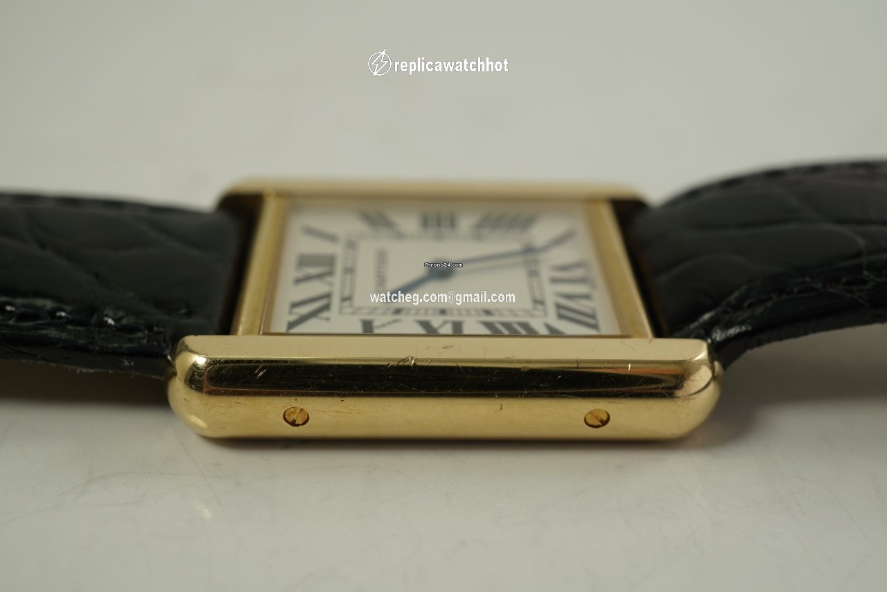 Cartier Tank Solo Mens watch Unisex Quartz Gold Steel 2743 3