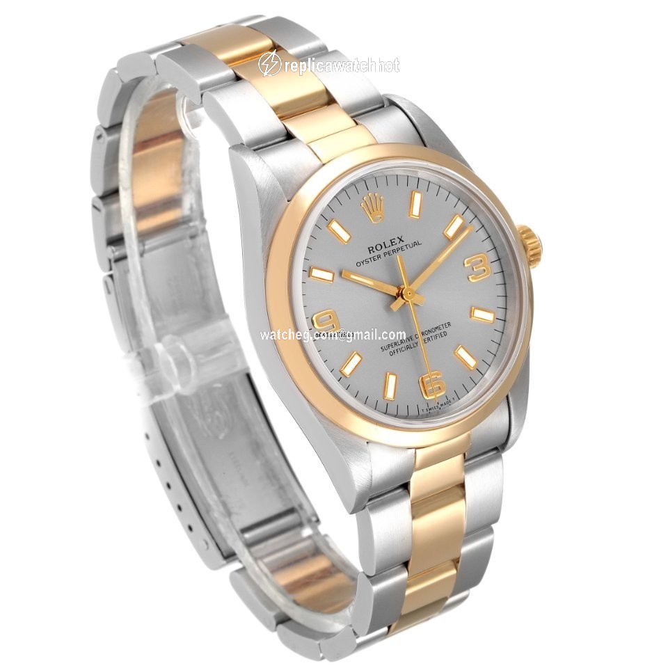 Rolex Oyster Perpetual 34 Mens watch Unisex Gold Steel Automatic 14203 3