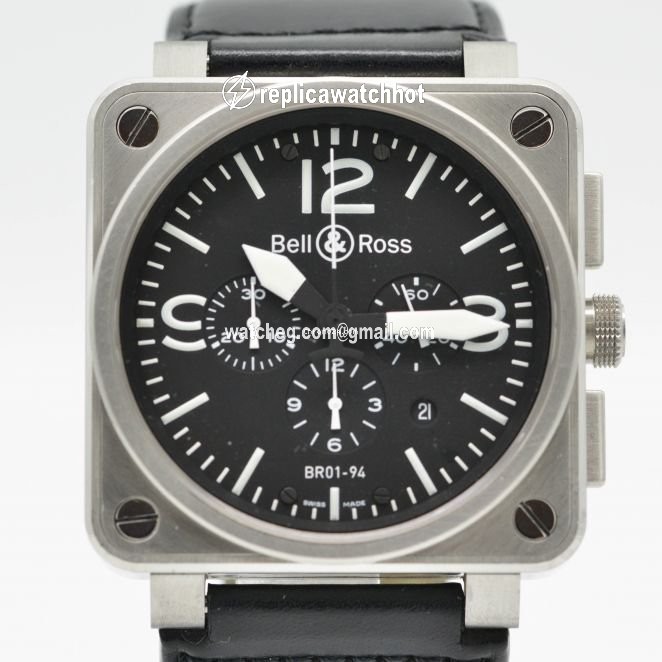 Bell & Ross BR 01-94 Chronographe Mens watch Unisex Automatic Steel BR0194-BL-ST 3