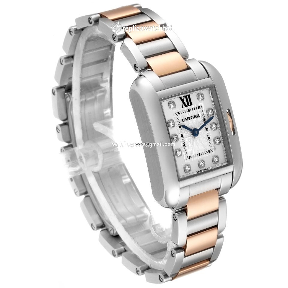 Cartier Tank Anglaise Womens watch Quartz Gold Steel WT100024 3