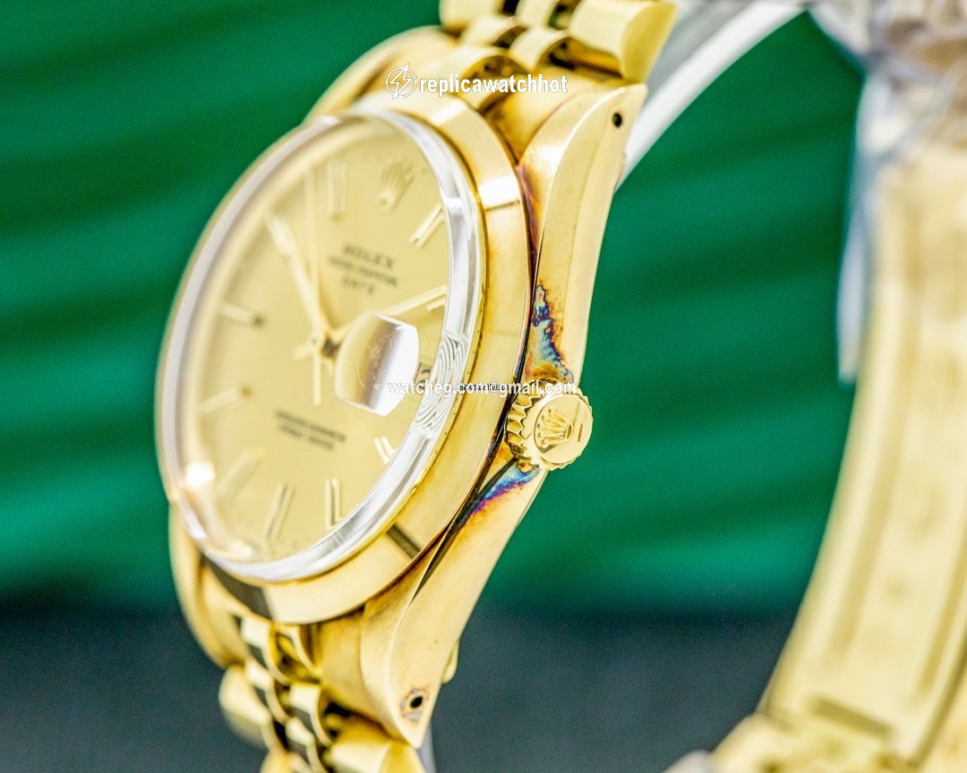 Rolex Oyster Perpetual Date Mens watch Unisex Yellow gold Automatic 15007 3