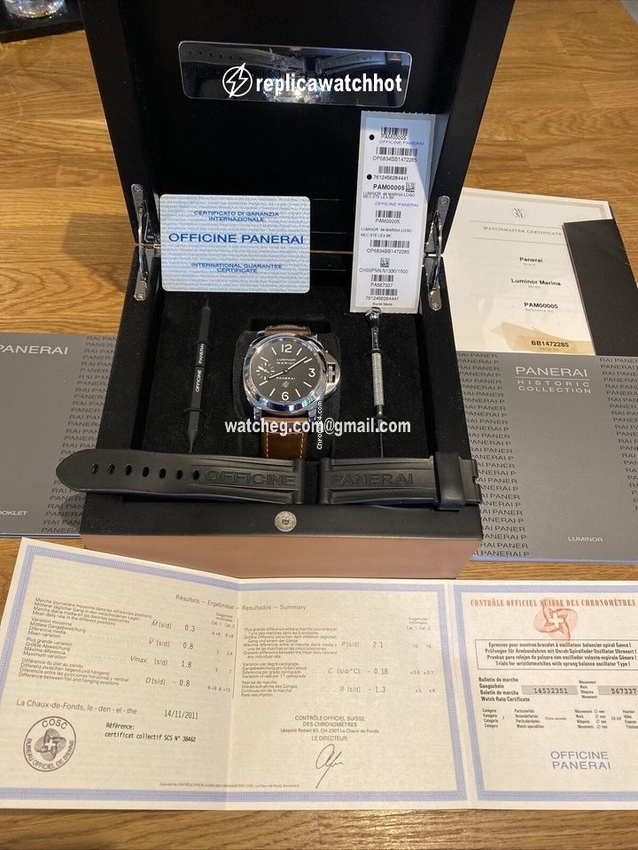 Panerai Luminor Marina Mens watch Unisex Manual winding Steel PAM 00005 3