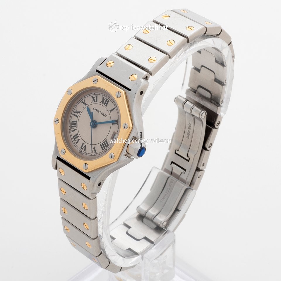 Cartier Santos Womens watch Quartz Gold Steel 187903 3