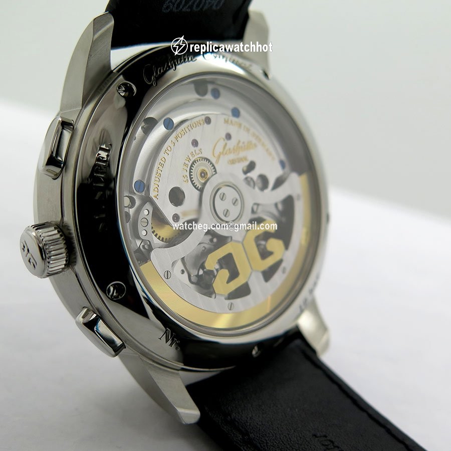 Glashtte Original Senator Chronograph Panorama Date Automatic Steel 1-37-01-05-02-33 3