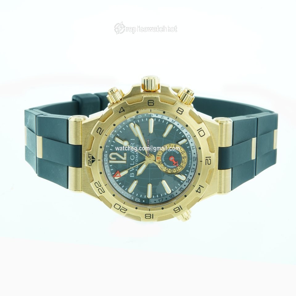 Bulgari Diagono Mens watch Unisex Automatic Yellow gold DP 42 G GMT 3