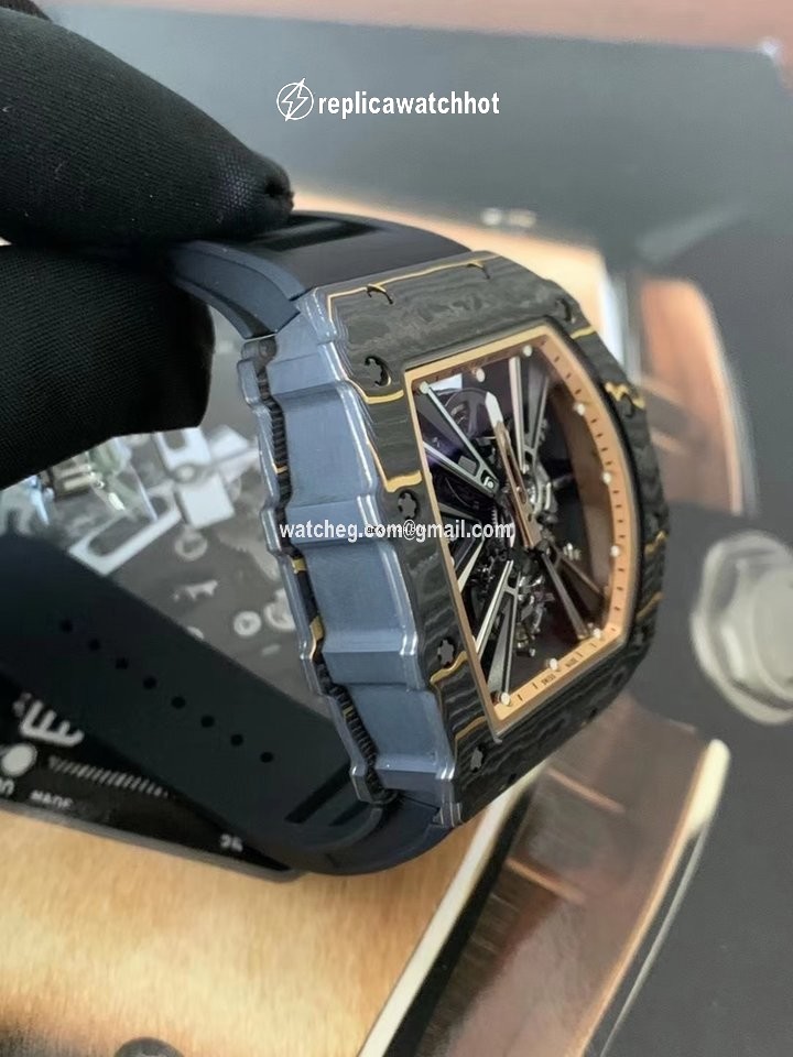 Richard Mille Mens watch Unisex Automatic Carbon Richard Mille RM 12-01 Tourbillon Gold Quartz Tpt 3