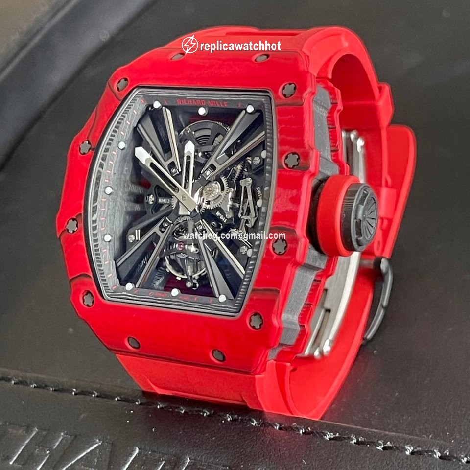Richard Mille Mens watch Unisex Automatic Carbon Richard Mille RM 12-01 Tourbillon Red Quartz Tpt 3