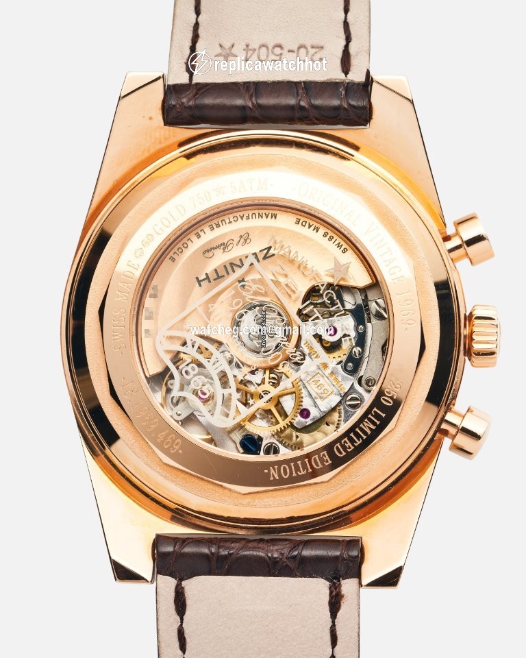 Zenith El Primero New Vintage 1969 Mens watch Unisex Automatic Rose gold 18.1969.469 3