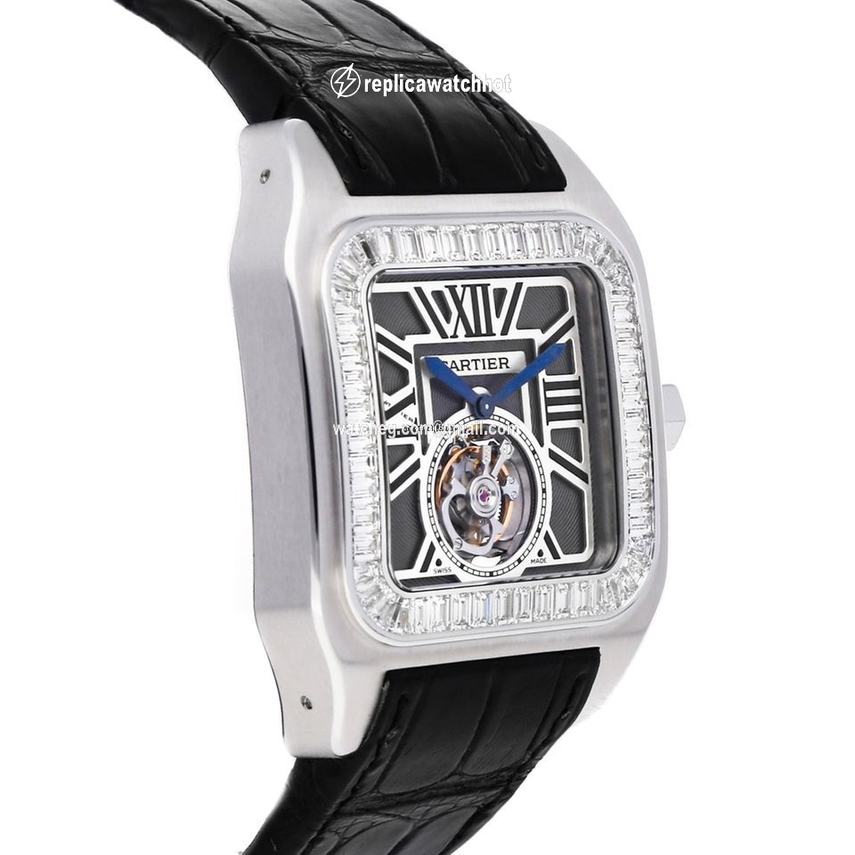 Cartier Santos 100 Mens watch Unisex Manual winding White gold HPI00312 3