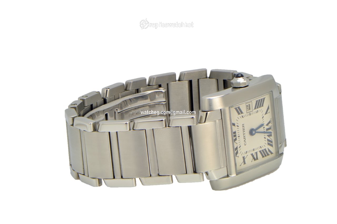 Cartier Tank Francaise Mens watch Unisex Quartz Steel 2465 W51011Q3 Price reduced 3