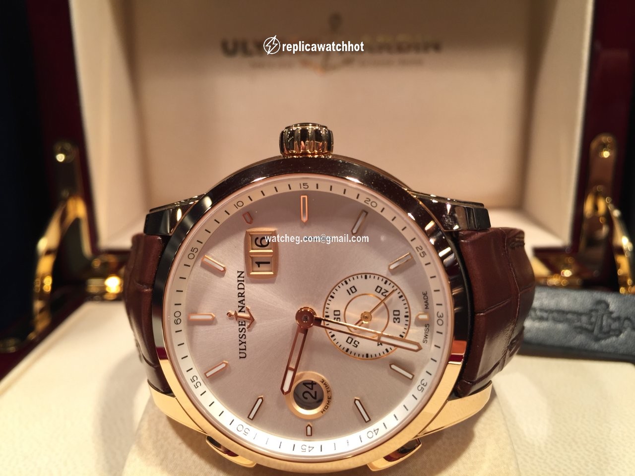 Ulysse Nardin Dual Time Mens watch Unisex Automatic Rose gold 3346-126 3