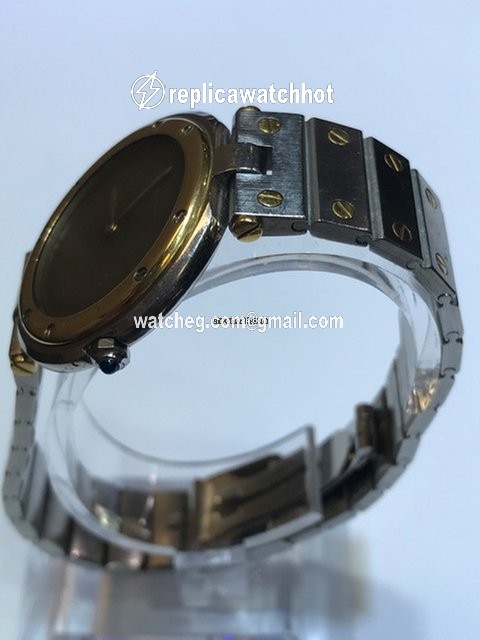 Cartier Santos Mens watch Unisex Quartz Gold Steel AC 14,90g or 0.750 2.80gr 3