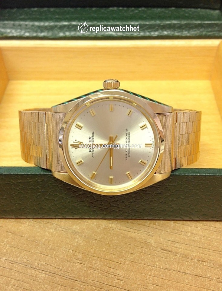 Rolex Oyster Perpetual 34 Mens watch Unisex Yellow gold Automatic 1002 3