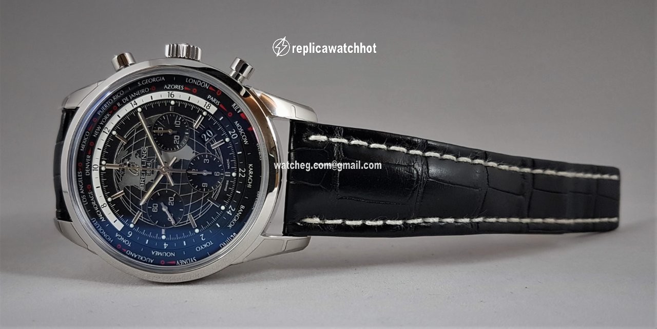 Breitling Transocean Chronograph Unitime Mens watch Unisex Automatic Steel AB0510U4 BE84 256S 3