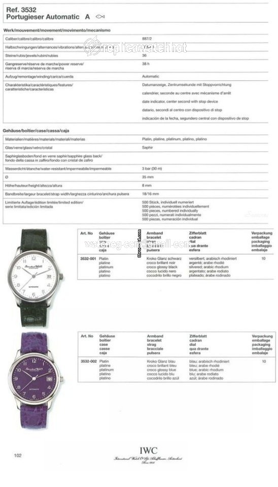 IWC Mens watch Unisex Automatic Platinum 3232-01 3