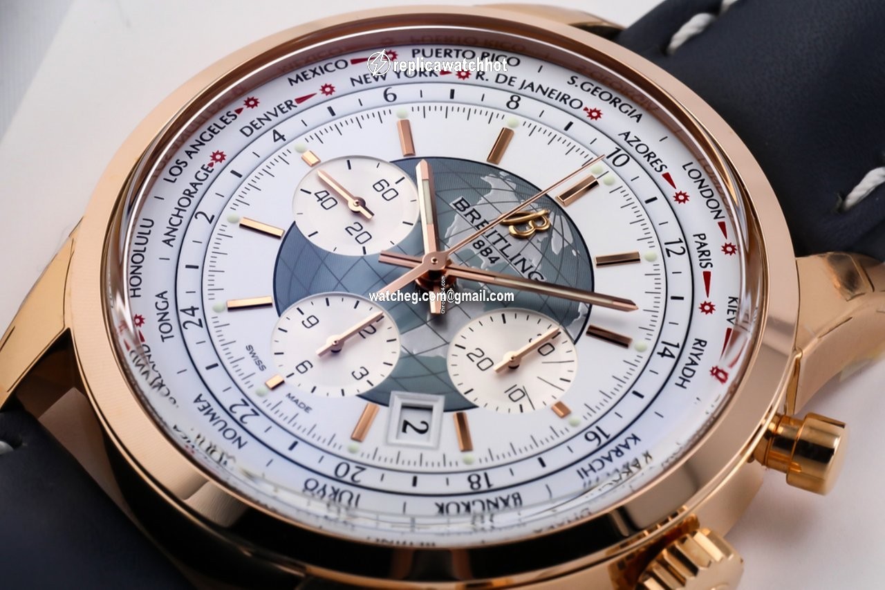Breitling Transocean Chronograph Unitime Mens watch Unisex Automatic Rose gold RB0510U0 A733 4