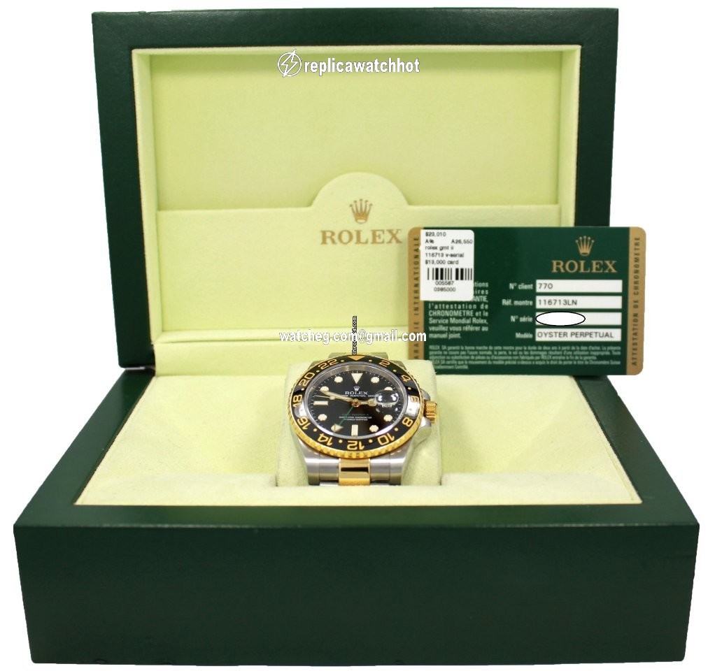 Rolex GMT-Master II Mens watch Unisex Gold Steel Automatic 116713 LN 4