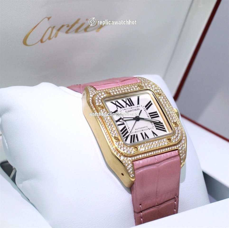 Cartier Santos 100 Womens watch Automatic Yellow gold WM502051 2880 4