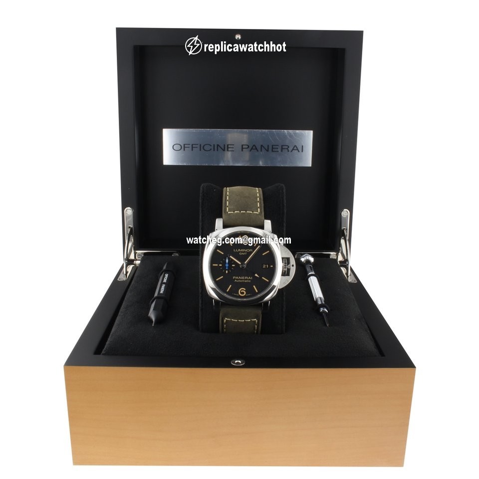 Panerai Luminor 1950 3 Days GMT Automatic Mens watch Unisex Automatic Steel PAM01535 4