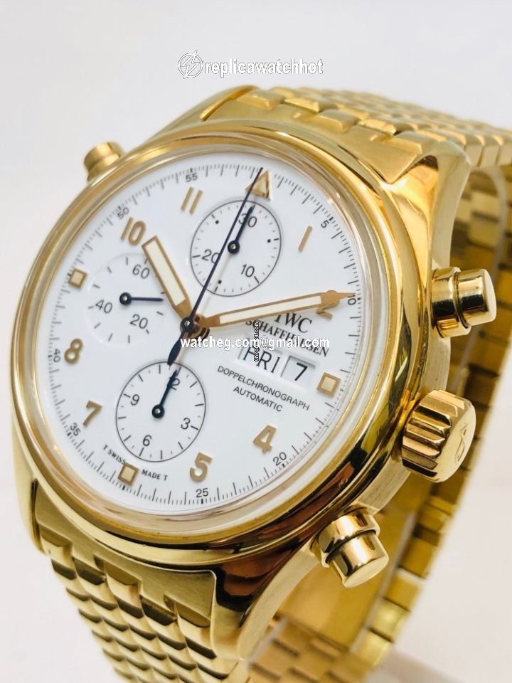 IWC Pilot Double Chronograph Mens watch Unisex Automatic Yellow gold IW3713 4